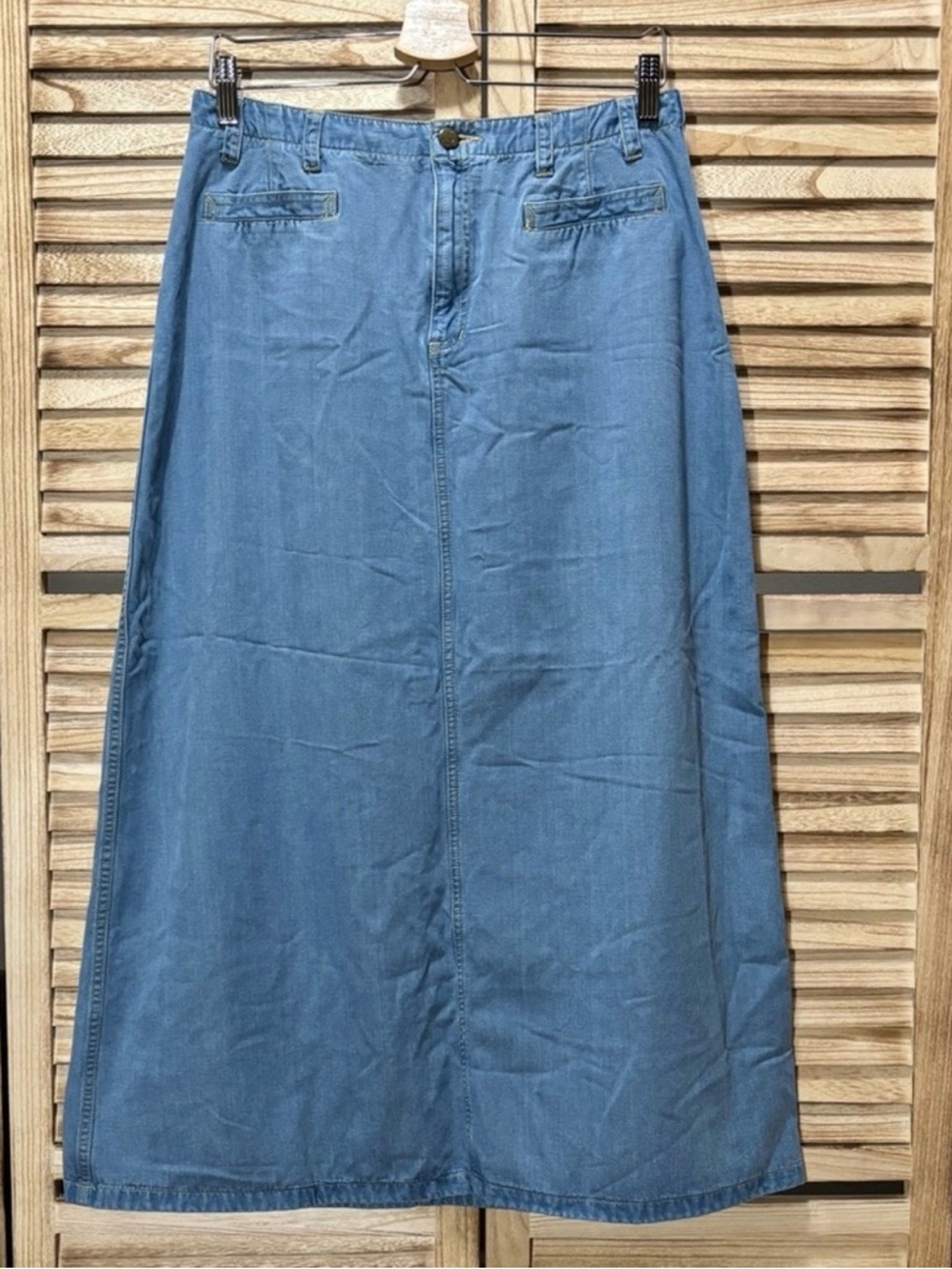 VTG Liz Claiborne Denim Maxi Skirt Size 12 Cottagecore A-Line Modest Long Boho